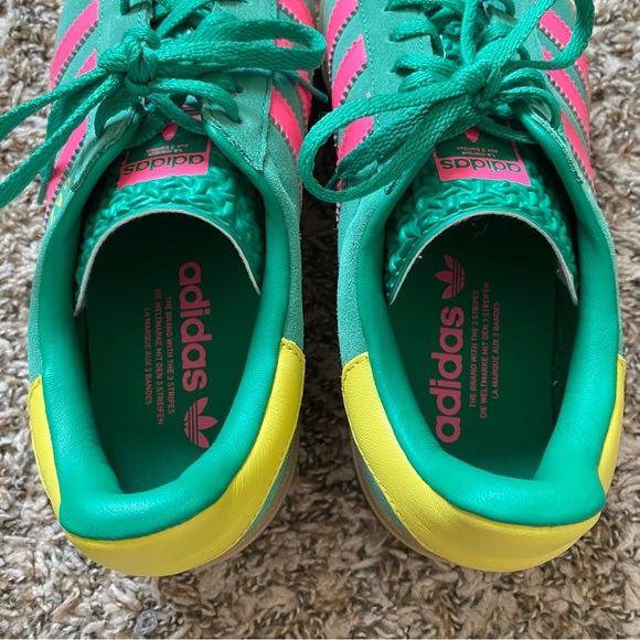 Adidas Gazelle Bold Platform Sneaker Shoes Lifestyle Court Green Pink Sulfur 8.5 - Picture 8 of 12